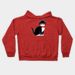 Tuxedo Cat in a Bow Tie Kids Hoodie